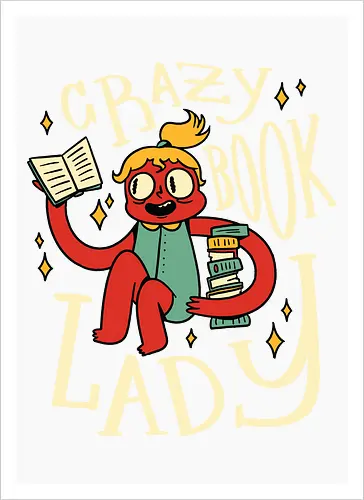 verrückte Bücherfrau