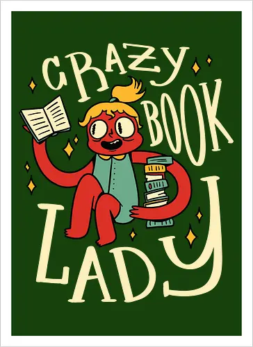 verrückte Bücherfrau