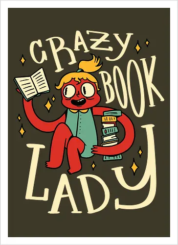 verrückte Bücherfrau