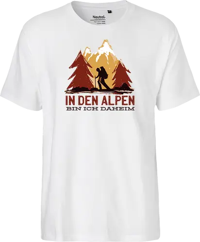 Wandern Glück – Vintage Berge Sonnenaufgang Illustration