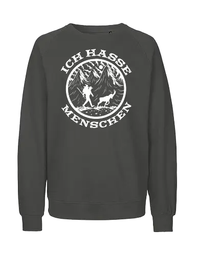 Wandern mit Ziege – Lustiges Bergsteiger Vintage Design - wandern mit ziege, bergziege shirt, wandern lustig, hiking design deutsch, alpen wandern, outdoor humor, bergsteiger geschenk, trekking outfit, naturfreunde shirt, ziegen motiv, wanderlust design, camping natur, alpen lifestyle, retro wandern, tier lustig - Fairtrade Sweatshirt
