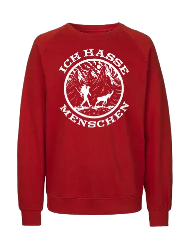 Wandern mit Ziege – Lustiges Bergsteiger Vintage Design - wandern mit ziege, bergziege shirt, wandern lustig, hiking design deutsch, alpen wandern, outdoor humor, bergsteiger geschenk, trekking outfit, naturfreunde shirt, ziegen motiv, wanderlust design, camping natur, alpen lifestyle, retro wandern, tier lustig - Fairtrade Sweatshirt