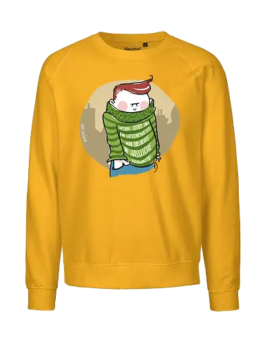 Wenn jeder Tag ein Geschenk ist... - Ringelpulli, fun, Sprüche, Weisheit, Lebenserkenntnis, Krawatte, Geschenk - Fairtrade Sweatshirt