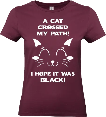 Eine schwarze Katze hat meinen Weg gekreuzt – ich liebe schwarze Katzen - schwarze katze, black cat, superstition, aberglaube, lustig, humor, sarkasmus, ironisch, katzenhumor, tierliebe, halloween, alternative stil, dark humor, katzenliebe, goth, gothic, popkultur, witziges motiv, funny design, geschenkidee, trendig, subkultur, cartoon katze, comic stil, meme stil, witch, wizard, black magic, kawaii, wiccan - Standard T-Shirt (Frauen)