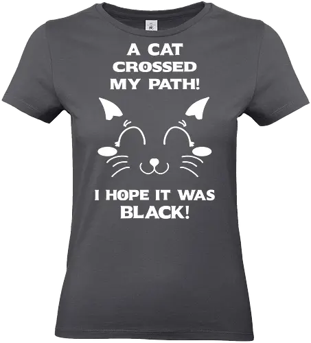 Eine schwarze Katze hat meinen Weg gekreuzt – ich liebe schwarze Katzen - schwarze katze, black cat, superstition, aberglaube, lustig, humor, sarkasmus, ironisch, katzenhumor, tierliebe, halloween, alternative stil, dark humor, katzenliebe, goth, gothic, popkultur, witziges motiv, funny design, geschenkidee, trendig, subkultur, cartoon katze, comic stil, meme stil, witch, wizard, black magic, kawaii, wiccan - Standard T-Shirt (Frauen)