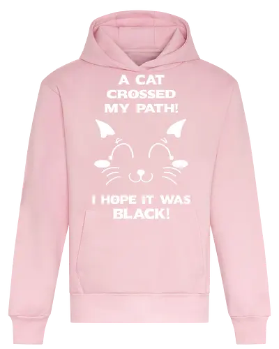 Eine schwarze Katze hat meinen Weg gekreuzt – ich liebe schwarze Katzen - schwarze katze, black cat, superstition, aberglaube, lustig, humor, sarkasmus, ironisch, katzenhumor, tierliebe, halloween, alternative stil, dark humor, katzenliebe, goth, gothic, popkultur, witziges motiv, funny design, geschenkidee, trendig, subkultur, cartoon katze, comic stil, meme stil, witch, wizard, black magic, kawaii, wiccan - Heavyweight Hoodie