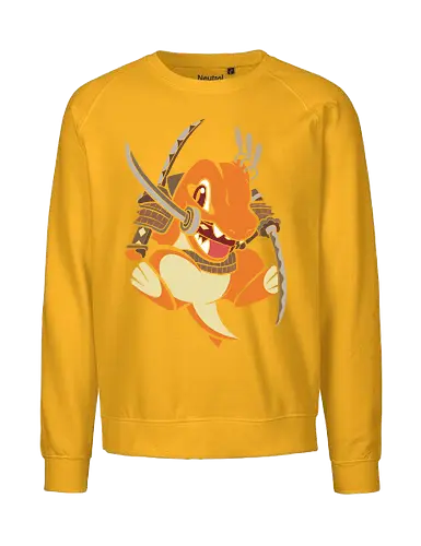 Samurai Starter - samurai charmander shirt, japanese warrior lizard tee, anime samurai mashup, fire lizard graphic t-shirt, katana wielding monster, shogun pocket monster apparel, cute samurai anime design, japanese armor lizard shirt, minimalist anime streetwear, fire type warrior top, funny samurai pet gift, bushido anime clothing, orange lizard swordsman, traditional japanese anime art, monster trainer gift, martial arts anime shirt, ronin fire creature, unique anime fan merch, heroic lizard graphic - Fairtrade Sweatshirt