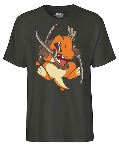 Samurai Starter - samurai charmander shirt, japanese warrior lizard tee, anime samurai mashup, fire lizard graphic t-shirt, katana wielding monster, shogun pocket monster apparel, cute samurai anime design, japanese armor lizard shirt, minimalist anime streetwear, fire type warrior top, funny samurai pet gift, bushido anime clothing, orange lizard swordsman, traditional japanese anime art, monster trainer gift, martial arts anime shirt, ronin fire creature, unique anime fan merch, heroic lizard graphic - Fairtrade T-Shirt
