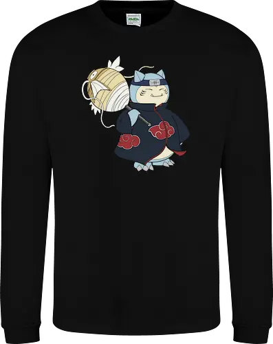 Relax Akatsuki - snorlax akatsuki shirt, shinobi snorlax t-shirt, anime mashup graphic tee, red cloud ninja cloak, sleeping pokemon ninja, akatsuki snorlax apparel, hidden mist headband shirt, samehada sword graphic, funny anime crossover top, minimalist anime streetwear, pocket monster ninja art, japanese pop culture clothing, otaku gift ideas, snorlax fan merchandise, ninja organization t-shirt, epic anime power up shirt, blue and navy anime design, gamer lifestyle apparel, legendary shinobi t-shirt - Sweatshirt