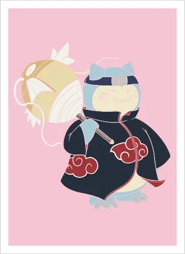 Relax Akatsuki - snorlax akatsuki shirt, shinobi snorlax t-shirt, anime mashup graphic tee, red cloud ninja cloak, sleeping pokemon ninja, akatsuki snorlax apparel, hidden mist headband shirt, samehada sword graphic, funny anime crossover top, minimalist anime streetwear, pocket monster ninja art, japanese pop culture clothing, otaku gift ideas, snorlax fan merchandise, ninja organization t-shirt, epic anime power up shirt, blue and navy anime design, gamer lifestyle apparel, legendary shinobi t-shirt - Kunstdruck