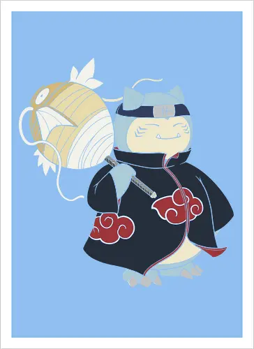 Relax Akatsuki - snorlax akatsuki shirt, shinobi snorlax t-shirt, anime mashup graphic tee, red cloud ninja cloak, sleeping pokemon ninja, akatsuki snorlax apparel, hidden mist headband shirt, samehada sword graphic, funny anime crossover top, minimalist anime streetwear, pocket monster ninja art, japanese pop culture clothing, otaku gift ideas, snorlax fan merchandise, ninja organization t-shirt, epic anime power up shirt, blue and navy anime design, gamer lifestyle apparel, legendary shinobi t-shirt - Kunstdruck