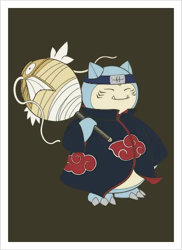 Relax Akatsuki - snorlax akatsuki shirt, shinobi snorlax t-shirt, anime mashup graphic tee, red cloud ninja cloak, sleeping pokemon ninja, akatsuki snorlax apparel, hidden mist headband shirt, samehada sword graphic, funny anime crossover top, minimalist anime streetwear, pocket monster ninja art, japanese pop culture clothing, otaku gift ideas, snorlax fan merchandise, ninja organization t-shirt, epic anime power up shirt, blue and navy anime design, gamer lifestyle apparel, legendary shinobi t-shirt - Kunstdruck