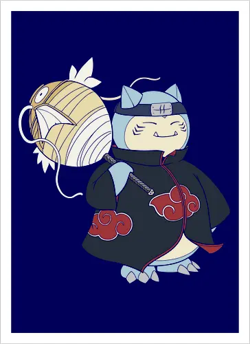 Relax Akatsuki - snorlax akatsuki shirt, shinobi snorlax t-shirt, anime mashup graphic tee, red cloud ninja cloak, sleeping pokemon ninja, akatsuki snorlax apparel, hidden mist headband shirt, samehada sword graphic, funny anime crossover top, minimalist anime streetwear, pocket monster ninja art, japanese pop culture clothing, otaku gift ideas, snorlax fan merchandise, ninja organization t-shirt, epic anime power up shirt, blue and navy anime design, gamer lifestyle apparel, legendary shinobi t-shirt - Kunstdruck