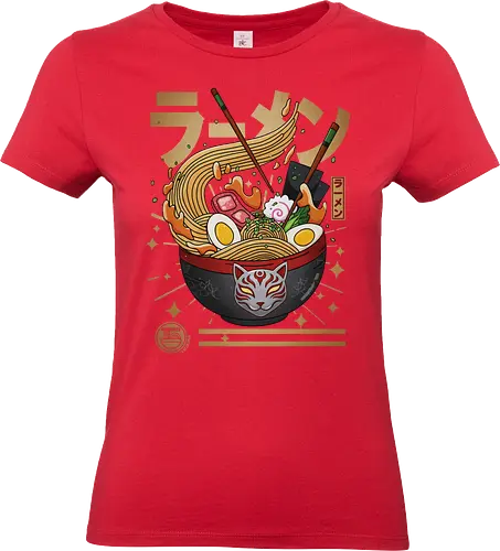 Kitsune Ramen Noodles - kitsune, ramen, noodles, food, japan, japanese, kanji, anime, manga, geek, ramen noodles - Standard T-Shirt (Frauen)