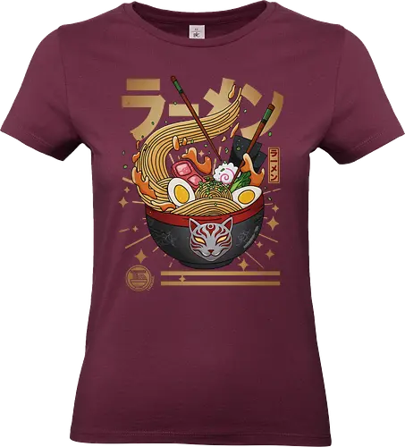 Kitsune Ramen Noodles - kitsune, ramen, noodles, food, japan, japanese, kanji, anime, manga, geek, ramen noodles - Standard T-Shirt (Frauen)