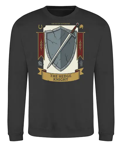 The Hedge Knight - the hedge knight shirt, seven kingdoms t-shirt, knight shield and sword graphic, high fantasy apparel, medieval heraldry clothing, chivalry t-shirt, battle worn shield design, knight errant gear, fantasy book lover gift, epic saga clothing, vintage knightly art, warrior house crest, medieval tournament tee, knightly armor illustration, fantasy world streetwear, heroic knight top, sword and shield graphic, historical fantasy merch, seven kingdoms lore shirt - Sweatshirt