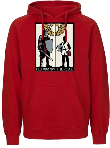 Honor on the Road - honor on the road shirt, knight and squire t-shirt, seven kingdoms graphic tee, high fantasy apparel, medieval knight clothing, master and apprentice shirt, wandering knight design, epic fantasy t-shirt, knightly honor top, fantasy book lover gift, vintage heraldry style, armored warrior apparel, medieval quest clothing, heroic silhouette shirt, sword and shield art, fantasy world streetwear, chivalry and honor tee, knightly duo graphic, seven kingdoms lore merch - Fairtrade Hoodie