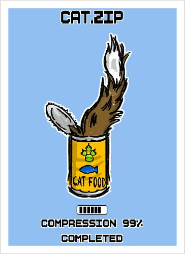 Lustige Geek-Katze für Food- und Computer-Nerds