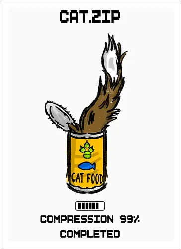 Lustige Geek-Katze für Food- und Computer-Nerds