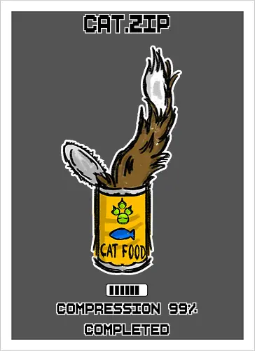 Lustige Geek-Katze für Food- und Computer-Nerds