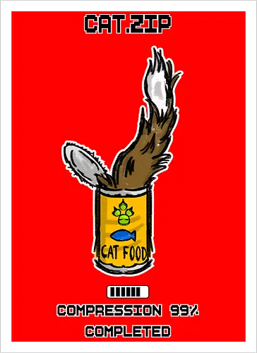 Lustige Geek-Katze für Food- und Computer-Nerds