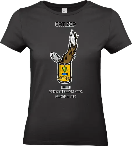 Lustige Geek-Katze für Food- und Computer-Nerds - popkultur, meme stil, witziges motiv, funny design, geschenkidee, trendig, tech lifestyle, tierillustration, katze, katzenliebhaber, geek, nerd, programmierer, coding, computer, pc, tech humor, foodie, essen, lustig, sarkasmus, nerd humor, comic stil, cartoon katze, kawaii - Standard T-Shirt (Frauen)