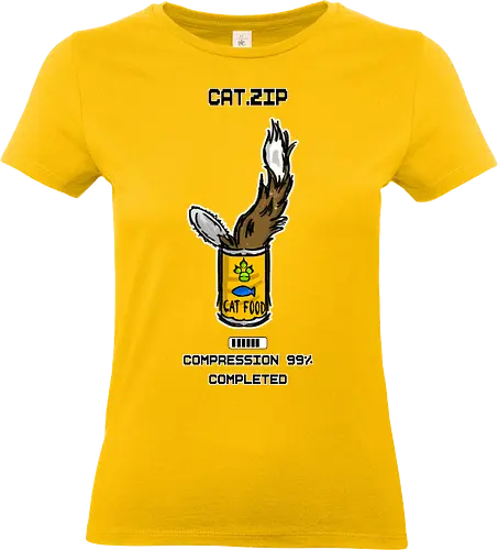 Lustige Geek-Katze für Food- und Computer-Nerds - popkultur, meme stil, witziges motiv, funny design, geschenkidee, trendig, tech lifestyle, tierillustration, katze, katzenliebhaber, geek, nerd, programmierer, coding, computer, pc, tech humor, foodie, essen, lustig, sarkasmus, nerd humor, comic stil, cartoon katze, kawaii - Standard T-Shirt (Frauen)