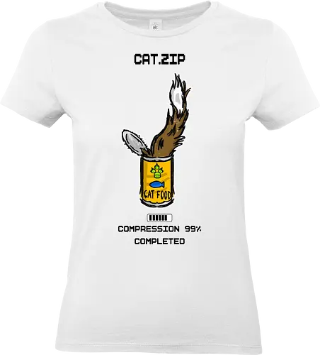 Lustige Geek-Katze für Food- und Computer-Nerds - popkultur, meme stil, witziges motiv, funny design, geschenkidee, trendig, tech lifestyle, tierillustration, katze, katzenliebhaber, geek, nerd, programmierer, coding, computer, pc, tech humor, foodie, essen, lustig, sarkasmus, nerd humor, comic stil, cartoon katze, kawaii - Standard T-Shirt (Frauen)