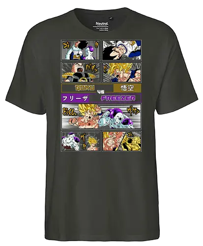 Goku vs Freezer - dragon ball z, goku, frieza, goku vs frieza, anime battle, legendary fight, shonen anime, manga anime, japanese anime, anime art - Fairtrade T-Shirt