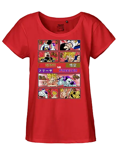 Goku vs Freezer - dragon ball z, goku, frieza, goku vs frieza, anime battle, legendary fight, shonen anime, manga anime, japanese anime, anime art - Fairtrade Girl Shirt