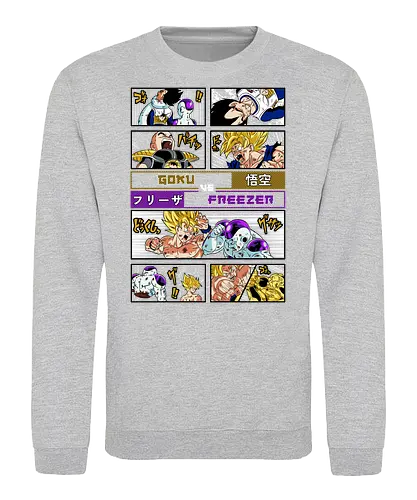 Goku vs Freezer - dragon ball z, goku, frieza, goku vs frieza, anime battle, legendary fight, shonen anime, manga anime, japanese anime, anime art - Sweatshirt