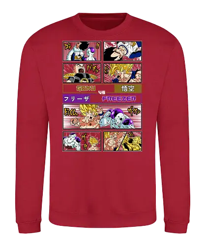 Goku vs Freezer - dragon ball z, goku, frieza, goku vs frieza, anime battle, legendary fight, shonen anime, manga anime, japanese anime, anime art - Sweatshirt