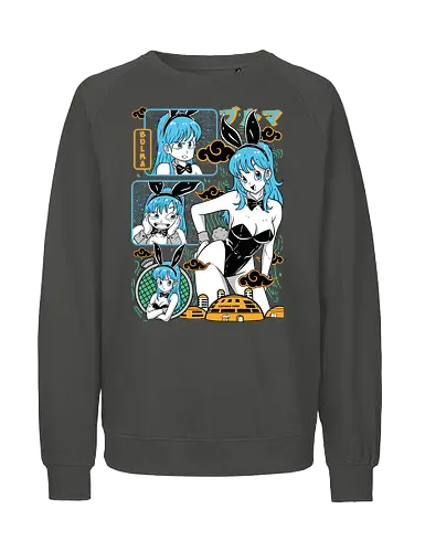 Bulma - Dragon, bulma, bulma briefs, anime girl, classic anime, manga anime, japanese anime, anime art, otaku style - Fairtrade Sweatshirt