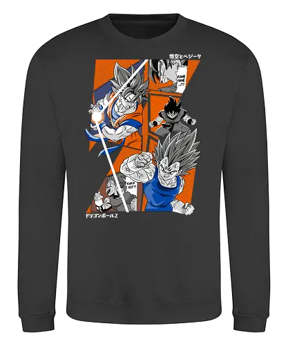 Goku vs Vegeta - dragon ball z, goku vs vegeta, anime battle, saiyan rivalry, shonen anime, manga anime, japanese anime, anime art, otaku style - Sweatshirt