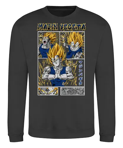 Majin Vegeta - dragon ball z, majin vegeta, possessed vegeta, saiyan pride, anime character, shonen anime, manga anime, japanese anime, anime art - Sweatshirt