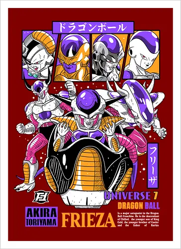 Frieza - dragon ball z, frieza, galactic emperor, anime villain, shonen anime, manga anime, japanese anime, anime art, otaku style - Kunstdruck