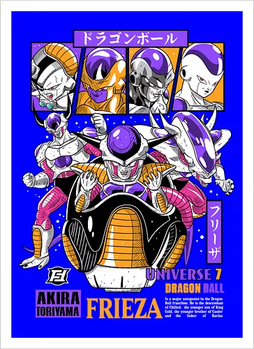 Frieza - dragon ball z, frieza, galactic emperor, anime villain, shonen anime, manga anime, japanese anime, anime art, otaku style - Kunstdruck