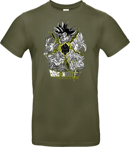 Super Saiyans - super saiyans, dragon ball z, goku super saiyan, gohan super saiyan, vegeta super saiyan, trunks super saiyan, broly super saiyan, saiyan warriors, shonen anime, anime art - Standard T-Shirt