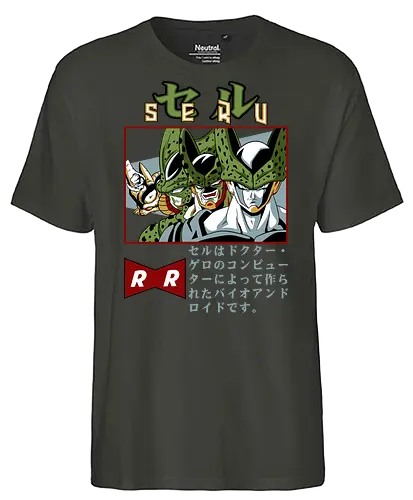 Cell Transformations - dragon ball z, cell transformations, imperfect cell, semi perfect cell, perfect cell, cell saga, anime villain, shonen anime, manga anime, anime art - Fairtrade T-Shirt