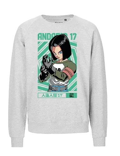 Android 17 - dragon ball z, android 17, cyborg fighter, anime character, shonen anime, manga anime, japanese anime, anime art, otaku style - Fairtrade Sweatshirt