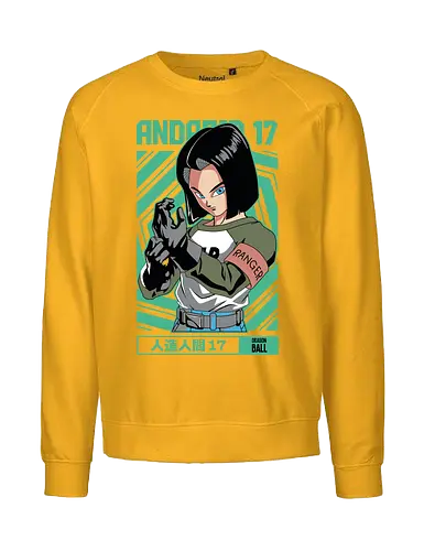Android 17 - dragon ball z, android 17, cyborg fighter, anime character, shonen anime, manga anime, japanese anime, anime art, otaku style - Fairtrade Sweatshirt