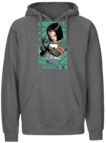 Android 17 - dragon ball z, android 17, cyborg fighter, anime character, shonen anime, manga anime, japanese anime, anime art, otaku style - Fairtrade Hoodie