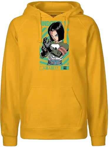 Android 17 - dragon ball z, android 17, cyborg fighter, anime character, shonen anime, manga anime, japanese anime, anime art, otaku style - Fairtrade Hoodie