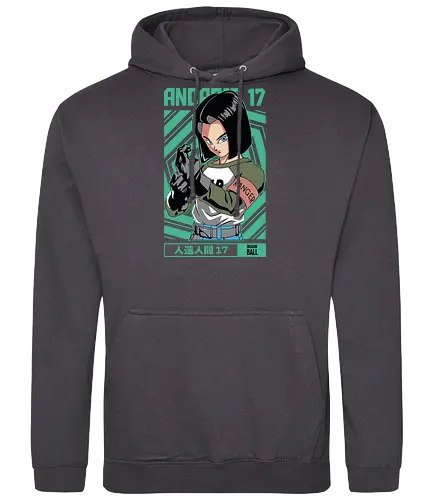 Android 17 - dragon ball z, android 17, cyborg fighter, anime character, shonen anime, manga anime, japanese anime, anime art, otaku style - Standard Hoodie