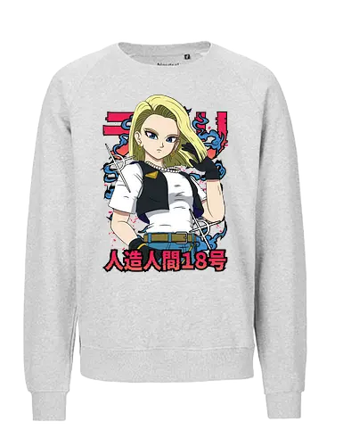 Android 18 - dragon ball z, android 18, anime girl, cyborg fighter, shonen anime, manga anime, japanese anime, anime art, otaku style - Fairtrade Sweatshirt