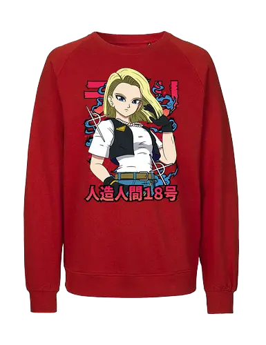 Android 18 - dragon ball z, android 18, anime girl, cyborg fighter, shonen anime, manga anime, japanese anime, anime art, otaku style - Fairtrade Sweatshirt