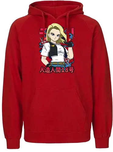 Android 18 - dragon ball z, android 18, anime girl, cyborg fighter, shonen anime, manga anime, japanese anime, anime art, otaku style - Fairtrade Hoodie