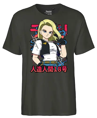 Android 18 - dragon ball z, android 18, anime girl, cyborg fighter, shonen anime, manga anime, japanese anime, anime art, otaku style - Fairtrade T-Shirt