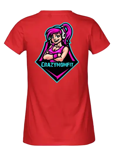 Crazymomfit - gaming, gamer, zocken, nerd, humor, lustig, spruch, illustration, design, fun - Fairtrade Girl Shirt