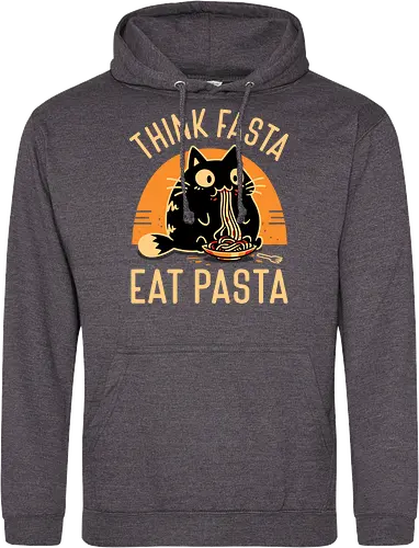 Think Fasta Eat Pasta - Funny Hungry Cat
